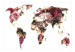 Fototapeta Kwiecista planeta - mapa świata z deseniem w kwiaty na białym tle 142974 additionalThumb 1