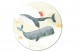 Obraz koło Akwarelowe wieloryby - kolorowe podwodne zwierzęta 148674