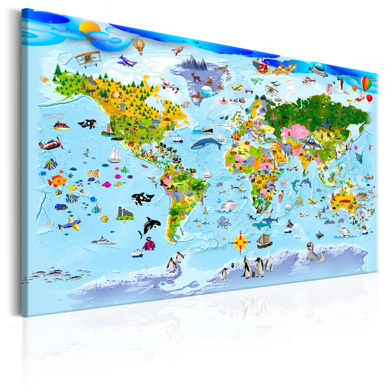 Obraz Mapa świata dla dzieci - kolorowe podróże 97574 additionalImage 2