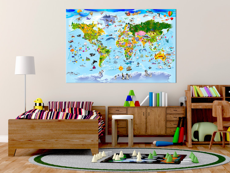 Obraz Mapa świata dla dzieci - kolorowe podróże 97574 additionalImage 3