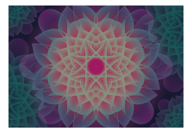 Fototapeta Symetria kwiatów - abstrakcja z geometrycznym, kwiatowym wzorem 132184 additionalImage 1