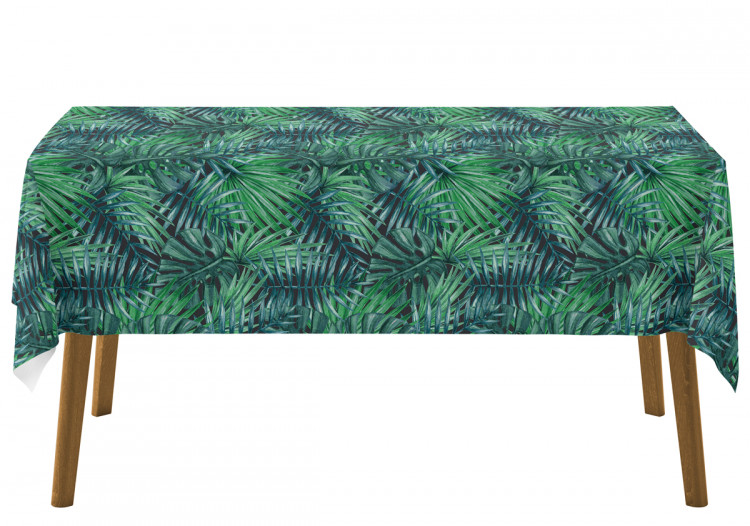 Obrus na stół Palmy i liście - botaniczna kompozycja z monsterą w odcieniach zieleni 147184 additionalImage 4