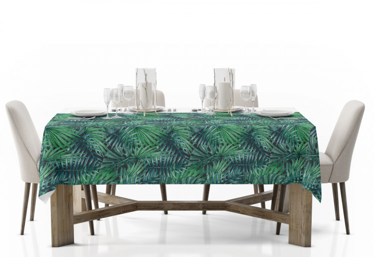 Obrus na stół Palmy i liście - botaniczna kompozycja z monsterą w odcieniach zieleni 147184 additionalImage 2