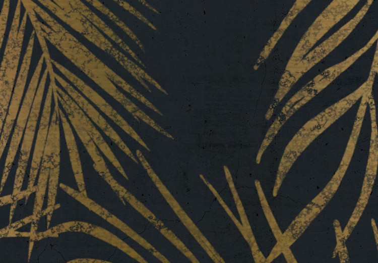 Obraz okrągły Złoty palmowiec - Liście palmy na ciemnym tle wariant 3 148705 additionalImage 3