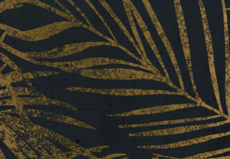 Obraz okrągły Złoty palmowiec - Liście palmy na ciemnym tle wariant 3 148705 additionalImage 2