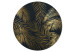 Obraz okrągły Złoty palmowiec - Liście palmy na ciemnym tle wariant 3 148705