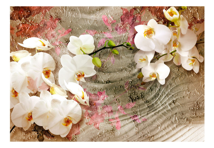 Fototapeta Pustynna orchidea - motyw kwiatów na tle z efektem delikatnych fal 88905 additionalImage 1
