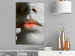 Obraz Ciepłe usta - zbliżenie na kobiecą twarz w odcieniach szarości  117515 additionalThumb 3