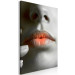 Obraz Ciepłe usta - zbliżenie na kobiecą twarz w odcieniach szarości  117515 additionalThumb 2