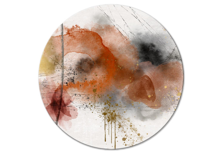Obraz okrągły Kolorowa ekspresja - akwarelowa abstrakcja w ciepłej tonacji 148715