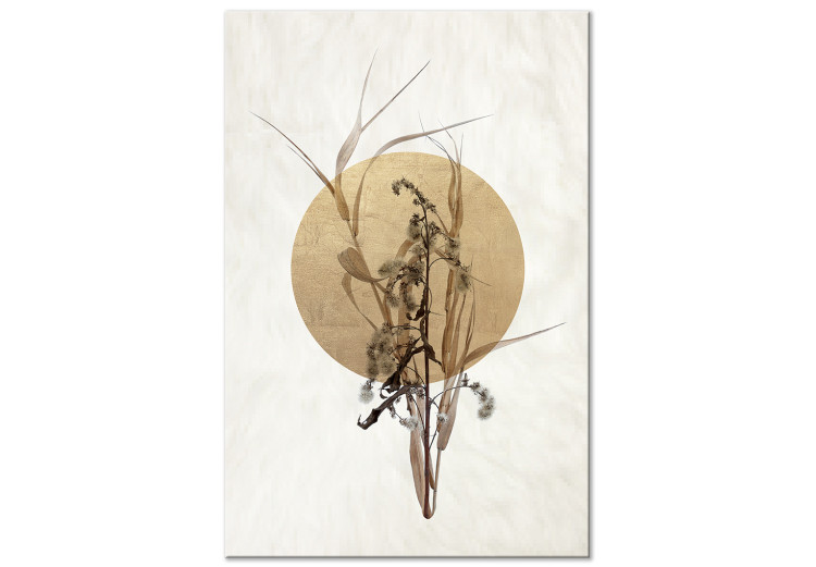 Obraz Polne kwiaty w stylu boho (1-częściowy) - motyw roślinny na tle koła 117525