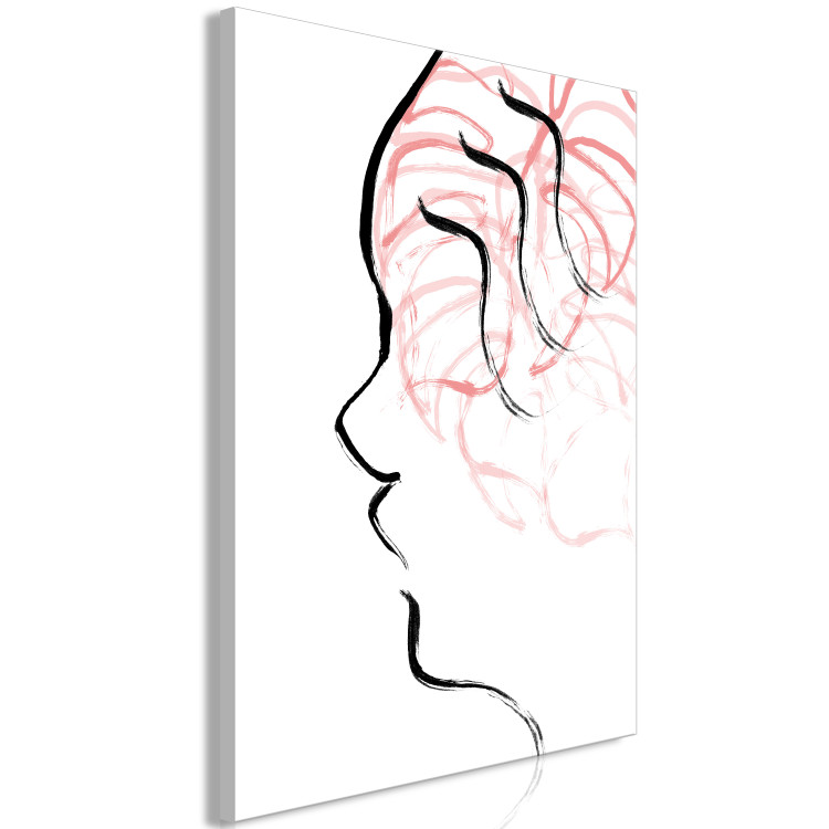 Obraz Liściaste myśli - kontur profilu twarzy z abstrakcyjnym akcentem 119225 additionalImage 2