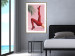 Plakat Czerwone rajstopy - kobiecie nogi, szpilki i liść palmy na różowym tle 144125 additionalThumb 18