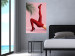 Plakat Czerwone rajstopy - kobiecie nogi, szpilki i liść palmy na różowym tle 144125 additionalThumb 9