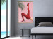Plakat Czerwone rajstopy - kobiecie nogi, szpilki i liść palmy na różowym tle 144125 additionalThumb 12