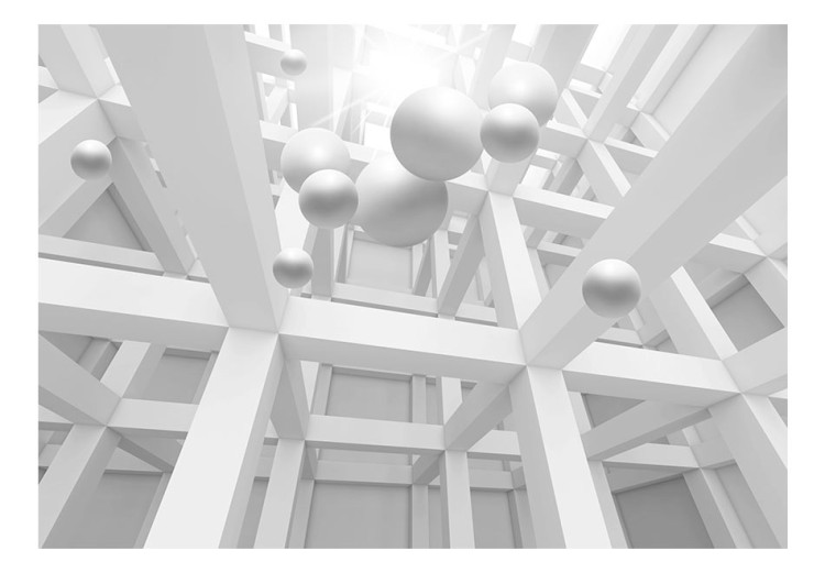 Fototapeta Geometryczna biel - abstrakcja przestrzennych figur geometrycznych 89025 additionalImage 1