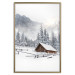Plakat Zimowy poranek - pejzaż wschodu słońca nad górami, chatą i lasem 148435 additionalThumb 23
