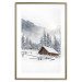 Plakat Zimowy poranek - pejzaż wschodu słońca nad górami, chatą i lasem 148435 additionalThumb 25