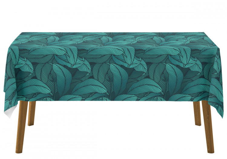 Obrus na stół Listne gęstowie - graficzny wzór roślinny w odcieniach morskiej zieleni 147245 additionalImage 3