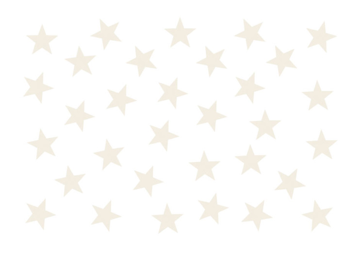 Fototapeta Gwiaździsty wzór - jednolite beżowe gwiazdki na białym tle do pokoju 90245 additionalImage 1