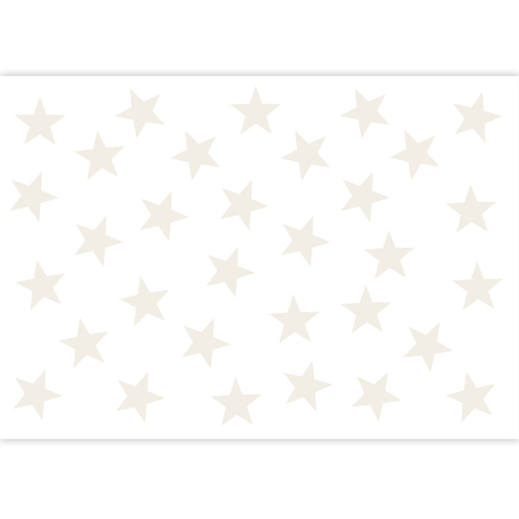 Fototapeta Gwiaździsty wzór - jednolite beżowe gwiazdki na białym tle do pokoju 90245 additionalImage 3