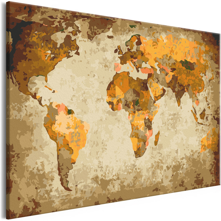 Obraz do malowania po numerach Brązowa mapa świata 116755 additionalImage 5