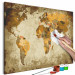 Obraz do malowania po numerach Brązowa mapa świata 116755 additionalThumb 3