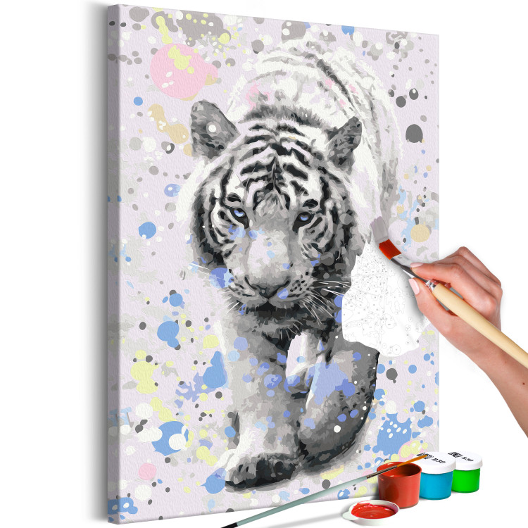 Obraz do malowania po numerach Biały tygrys 128355 additionalImage 3