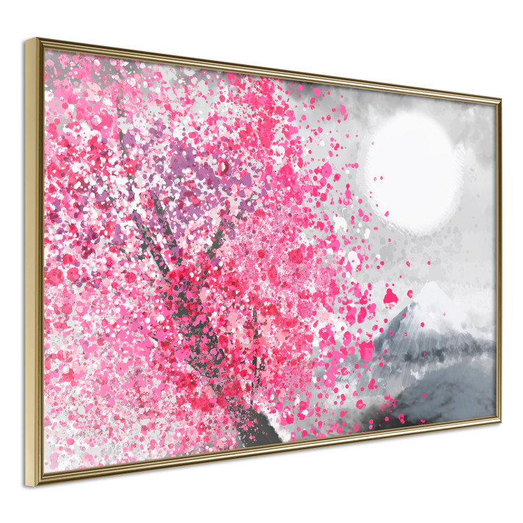 Plakat Japońskie widoki - pejzaż z górą Fudżi i różowym drzewem 145755 additionalImage 3