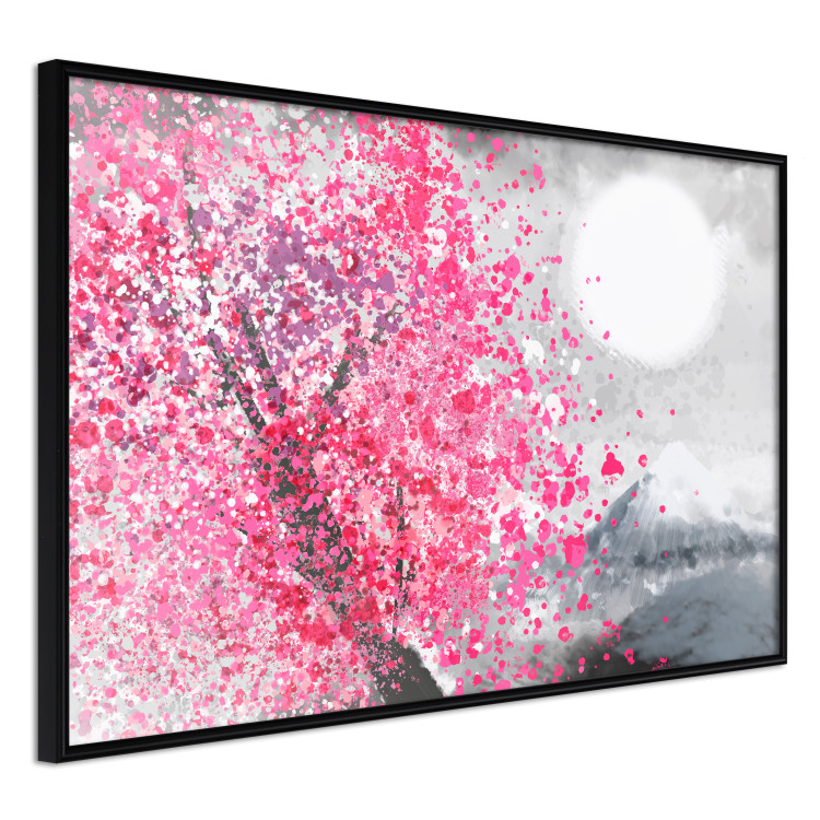 Plakat Japońskie widoki - pejzaż z górą Fudżi i różowym drzewem 145755 additionalImage 4