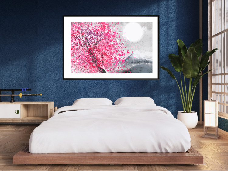Plakat Japońskie widoki - pejzaż z górą Fudżi i różowym drzewem 145755 additionalImage 15