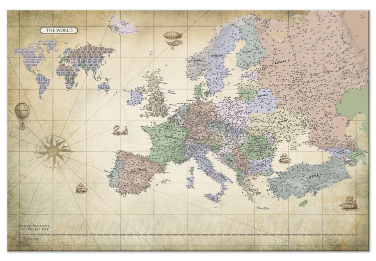 Obraz Mapa Europy (1-częściowy) szeroki 114075