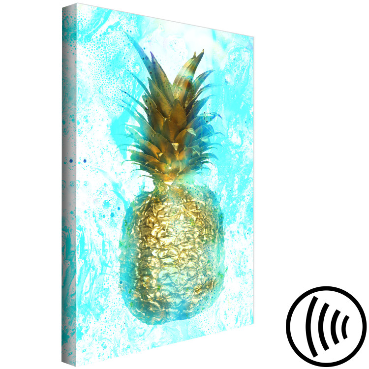 Obraz Złoty ananas - abstrakcja z martwą naturą na błękitnym tle 131675 additionalImage 6