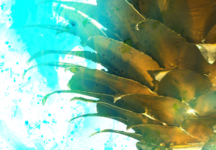 Obraz Złoty ananas - abstrakcja z martwą naturą na błękitnym tle 131675 additionalImage 4