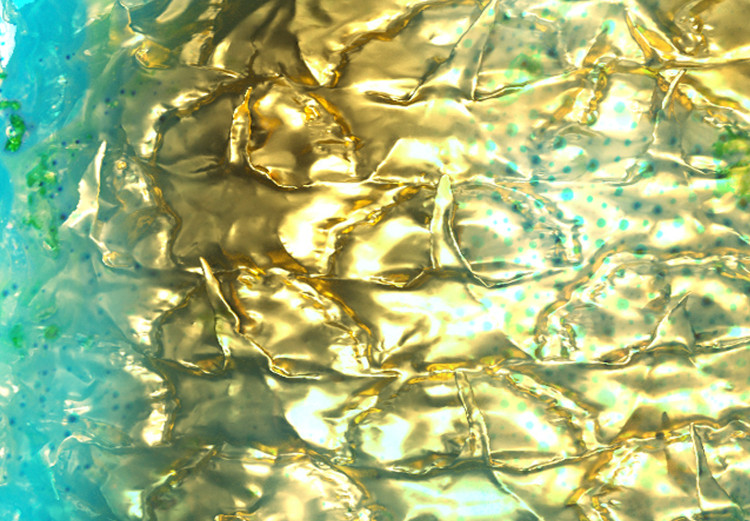 Obraz Złoty ananas - abstrakcja z martwą naturą na błękitnym tle 131675 additionalImage 5