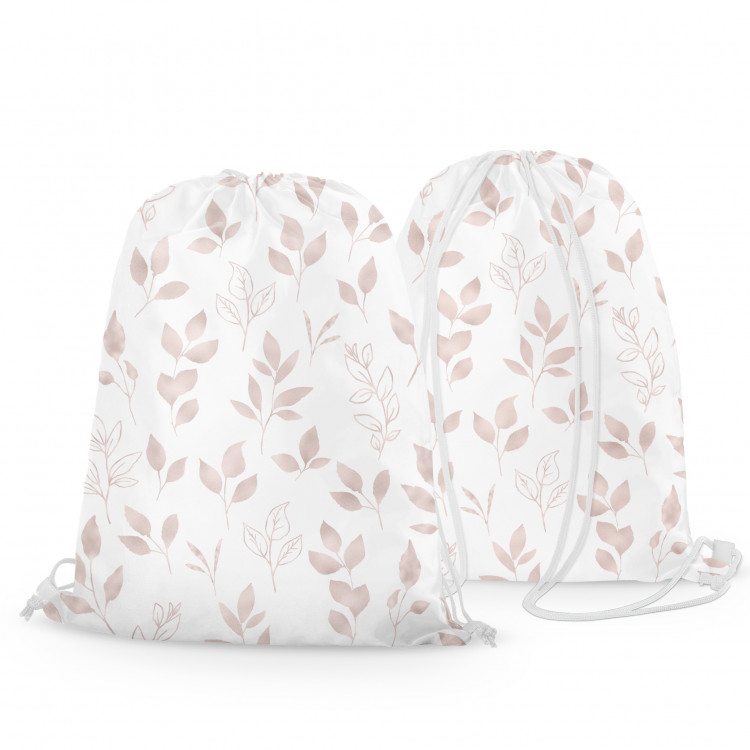Worek plecak Subtelne listowie - minimalistyczny wzór roślinny na białym tle 147375 additionalImage 3