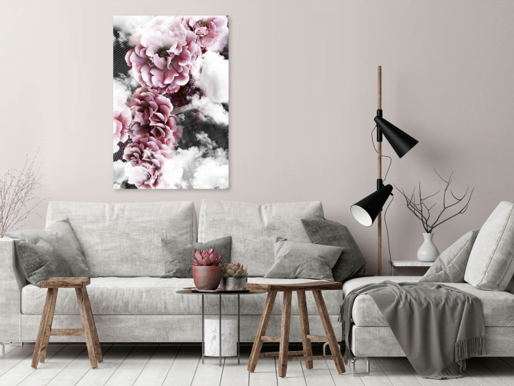Obraz Sacrum Profanum - przenikające się zdjęcia chmur i różowych kwiatów 122785 additionalImage 3