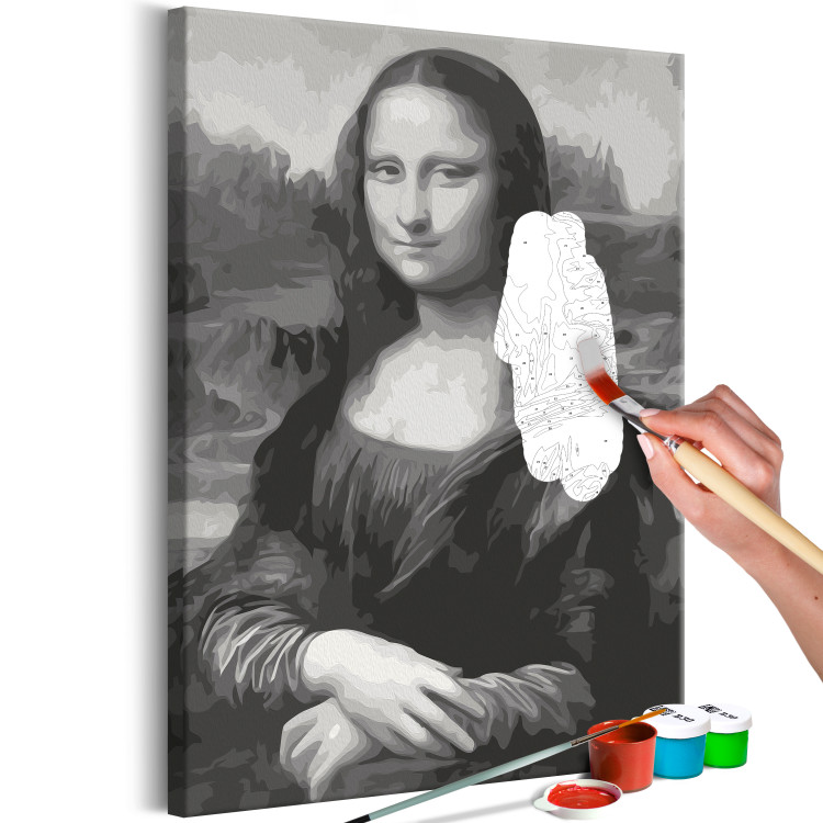 Obraz do malowania po numerach Czarno-biała Mona Lisa 127485 additionalImage 3