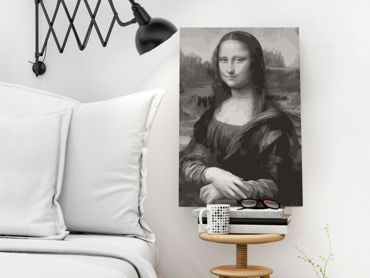 Obraz do malowania po numerach Czarno-biała Mona Lisa 127485 additionalImage 2