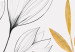 Obraz koło Kwiaty graficzne - rysowane rośliny ze złotymi liśćmi 148685 additionalThumb 3