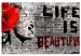 Obraz Mural Banksy z napisem Life is Beatiful (1-częściowy) szeroki 143695