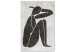 Obraz Sylwetka zamyślonej kobiety - czarno-biała grafika w stylu scandi boho 134206