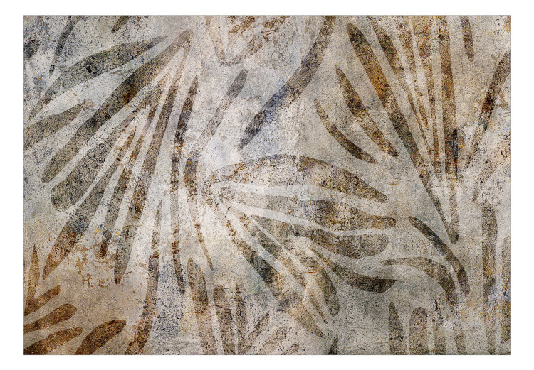 Fototapeta Obłe kształty natury - abstrakcyjny motyw roślinny liści w stylu boho 135606 additionalImage 1