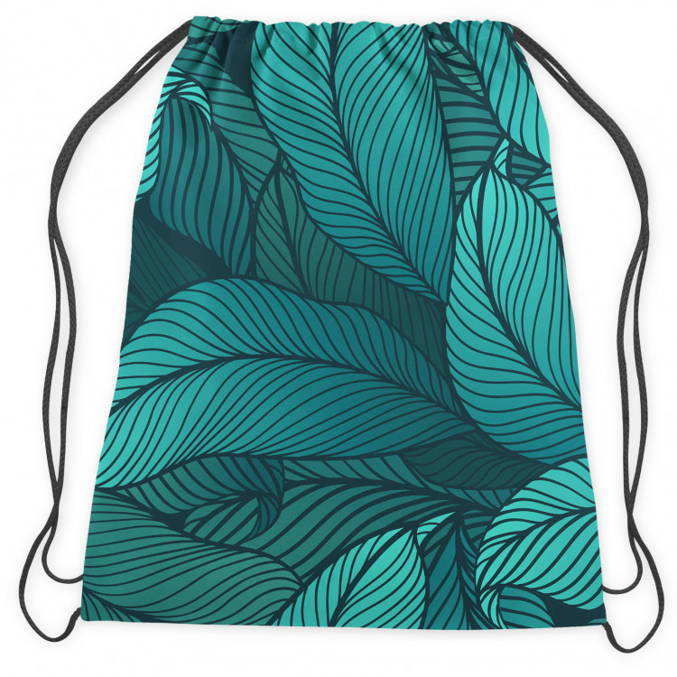 Worek plecak Listne gęstowie - graficzny wzór roślinny w odcieniach morskiej zieleni 147706 additionalImage 2