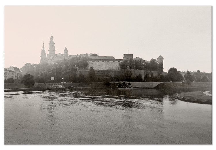 Obraz Wawel - polski zamek nad Wisłą w Krakowie w odcieniach sepii 118116