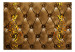 Fototapeta Elegancki deseń - skórzana tekstura ze złotymi deseniami i kwiatami 61016 additionalThumb 1