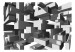Fototapeta Szare nuty - geometryczna abstrakcja w szarościach tworząca efekt 3D 96716 additionalThumb 1