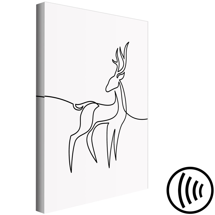Obraz Postać jelenia - czarno-biała abstrakcja w stylu line art 130726 additionalImage 6