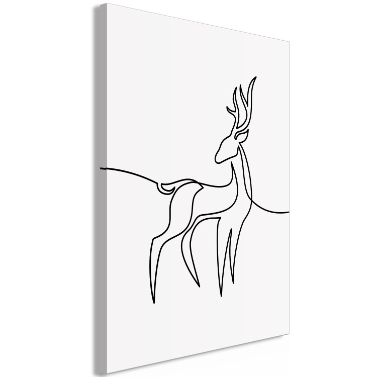 Obraz Postać jelenia - czarno-biała abstrakcja w stylu line art 130726 additionalImage 2