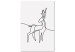Obraz Postać jelenia - czarno-biała abstrakcja w stylu line art 130726